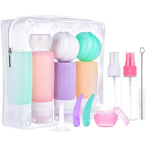 16 Pack Travel Bottles Set for Toiletries, Morfone TSA Approved Travel Containers Leak Proof Silicone Squeezable Travel Accessories 2oz 3oz for Shampoo Conditioner Lotion Body Wash (BPA Free) Cover