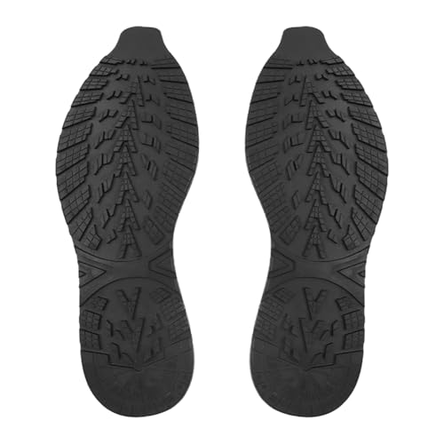 Nicear Vollgummisohlen für Schuhreparatur, rutschfester Ersatz, DIY-Schuhbodenschutz für Turnschuhe und Herrenschuhe, Stoßdämpfung, Schwarz