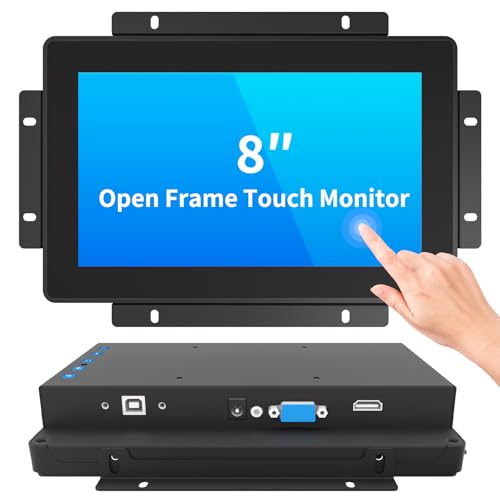 Image of 8 Inch Open Frame Touch Monitor, PCAP 10-Point Touch Industrial Touchscreen Monitor, with HDMI /VGA Interface, Active Matrix TFT LCD,LED Backlight, with VESA Mount