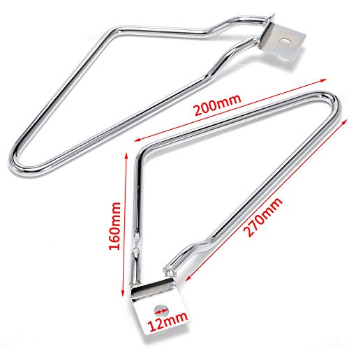 UNbrand soportes para alforjas de motocicleta compatibles con Harley Sportster 883 Iron XL883N Dyna FXDF Softail V-ROD cafer bobber chopper touring Suzuki Kawasaki (cromo) miniatura 3