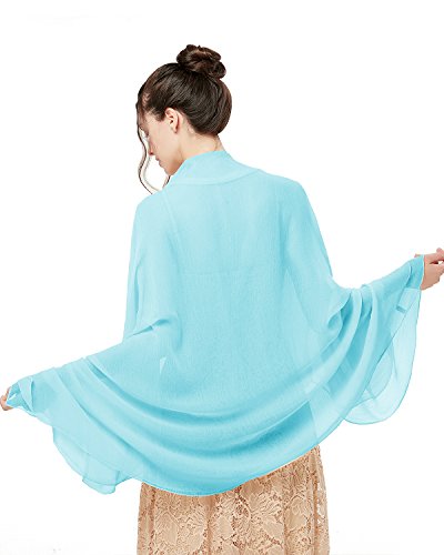 bridesmay Damen Strand Scarves Sonnenschutz Schal Sommer Tuch Stola für Kleider in 29 Farben Sky Blue