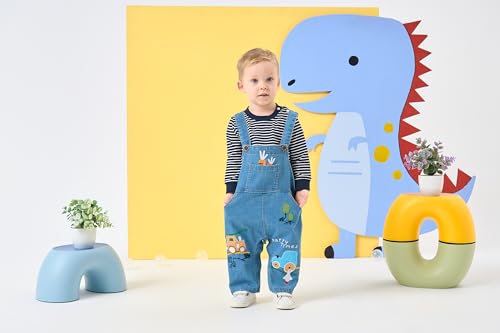 Image of Cute Baby Boy Clothes Suit Toddler Boys' Striped Long Sleeve T-Shirt+Denim Overalls Jumpsuit Pants Outfits Sets