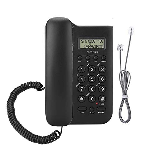 Yuehuam Corded Phone with Caller ID Display,Landline Phone Home Hotel Wired Desktop Wall Phone Office Landline Telephone(Color : Black)