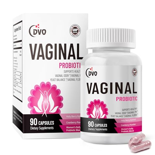 DVO Vaginal Probiotics for Women,pH Balance,60 Billion CFU with Prebiotics & Lactobacillus,Healthy Odor, Yeast Balance & Flora Support for Immune Health 90 Count