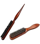 KIPIDA Wildschweinborsten Bürste, 2 Stück Boar Bristle Brush Holz Haarbürste Sleek Look Bart Bürs...