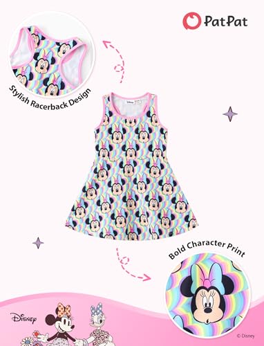 Image of Disney Frozen Elsa Princess Stitch Minnie Girls Tennis Dress Sleeveless Golf Outfit with Shorts Pocket & Headband 2-9 Years