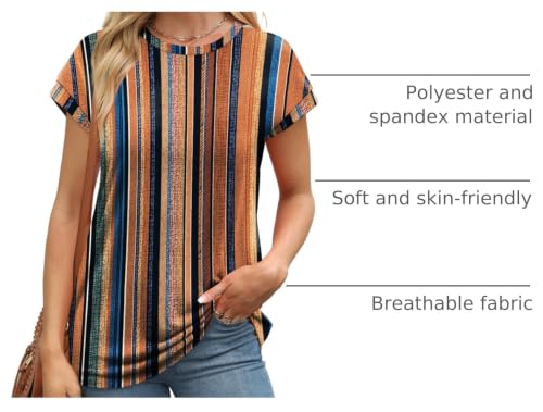 Image of Alaroo Womens Summer Tops Short Sleeve Shirts Crew Neck Cute Trendy Tunic Blouses (S-3XL)
