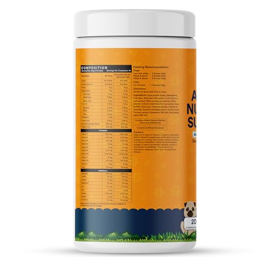 Image of INLIFE Nutritional Meal Mix Powder for Dogs Cats and Pets, Protein Supplement with Advanced Multi-Nutrient Formula | Pet Supplement- 500g (Mango)