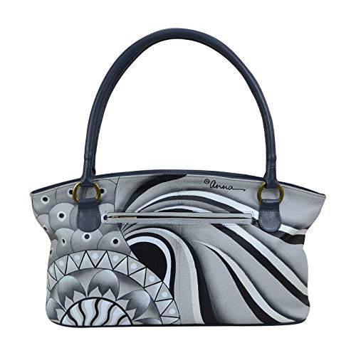 Bolso tote para mujer Anna by Anuschka, de cuero genuino, diseño patchwork en tono plateado miniatura 3