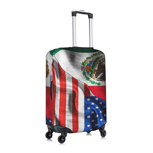 Mexico Flag America Flag Travel Luggage Cover Washable Suitcase Case Suitcase Protector Fit Luggage Cover Medium3