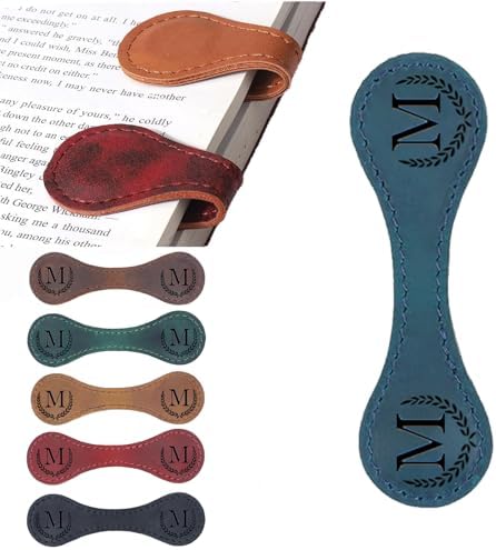 Personalized Magnetic Leather Bookmark, 26 Letters Custom Leather...