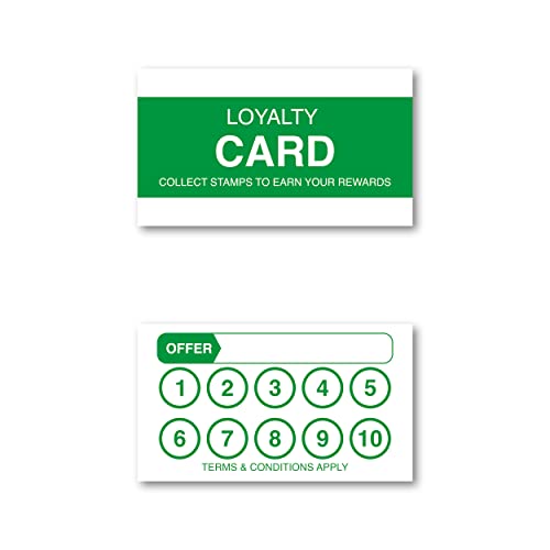 Lot de 100 cartes de fidélité 9 x 5 cm pour clients, restaurants, salons de beauté, cafés et petites entreprises