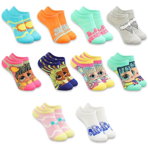 LOL Surprise Socks for Girls - LOL Surprise Apparel Bundle with 10 Pairs of LOL Socks Kids Shoe Size 10-4 Plus Stickers | LOL Surprise Socks for Girls 6-8 Years2