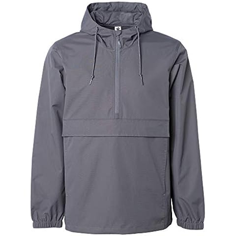 Global Blank Windbreaker Men’s Rain Jacket, Waterproof Hoodie Zip-Up Anorak, Graphite, Large Cover