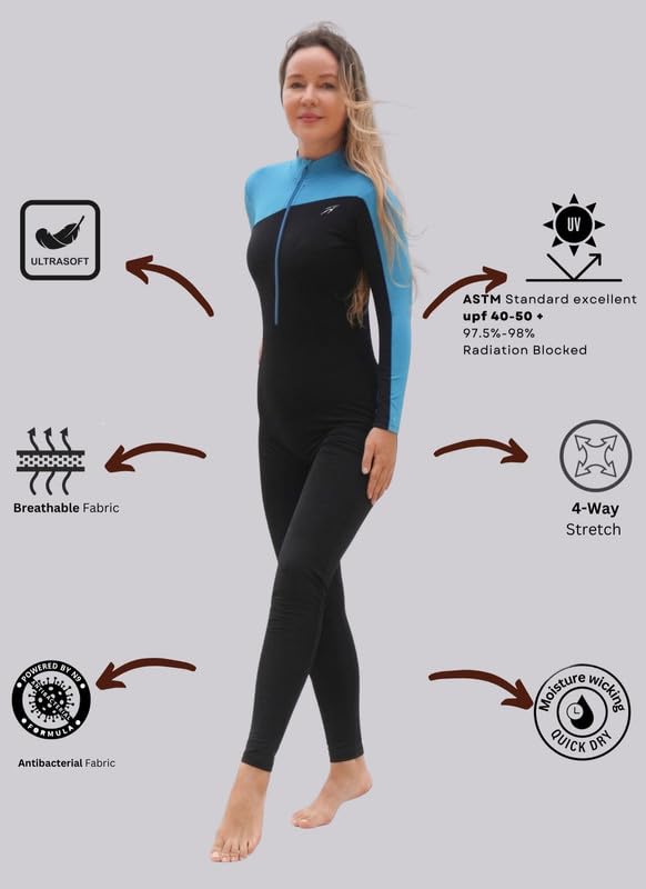 Image of Keepfit UPF 40+ Sun Protection+ N9 Antibacterial Full-Body Swim Suit