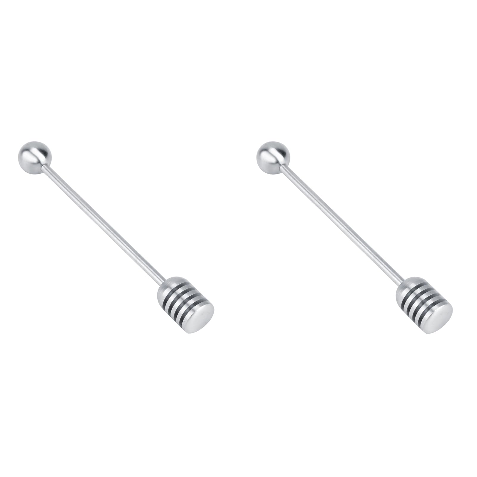 TOPINCN 2PCS Honey and Syrup Dipper Stick 6.1inch Server Honey Spoon, 304 Stainless Steel Wand for Honey Pot Jar Containers