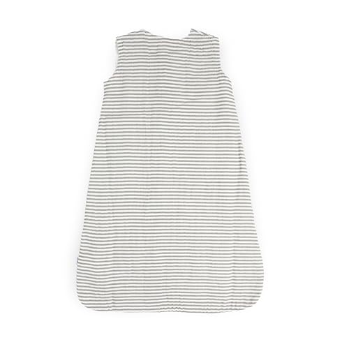 Image of Little Unicorn 0-6 Month Premium Muslin Sleep Sack 1.1 TOG | Soft & Breathable Muslin Cotton for safer sleep | 2 way zipper (Grey Stripe)