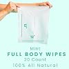 HyperGo XL Body Wipes for Women & Men 12 x12 Rinse-Free Full Body Cleansing Wipes 20 Count Pack - Mint | Biodegradable, Hypoallergenic, Aloe-Infused | Gym, Festival, Camping Essentials