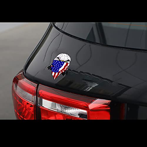 Image of 2 Pack Funny American Eagle Car Decals Stickers, Reflective Vinyl Stickers Van Trucks Women Men Motorcycle Laptop Decals Skateboard Bike Bumper Window