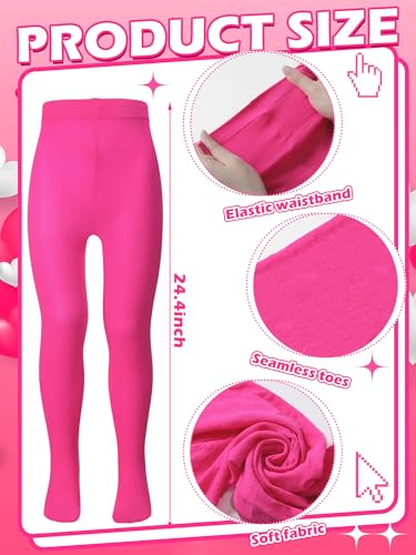 Image of Fourluoo 3 Pairs Girls Tights Colorful Pantyhose Soft Thigh High Sock Seamless Dance Leggings Wedding Tights for Girl