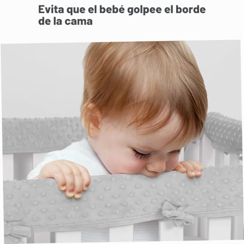 Protectores de rieles para la dentición de cuna gris en pack de 3 piezas de 128 y 68 cm 7