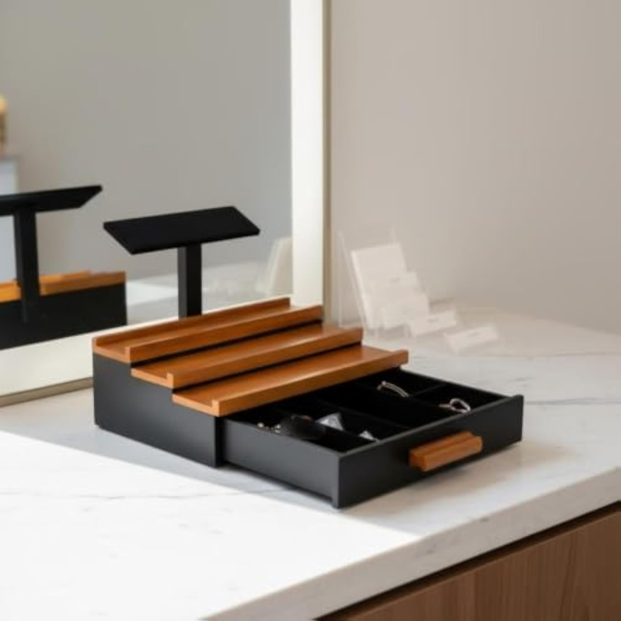 Large Capacity Hidden Compartment Tiered Perfume Holder