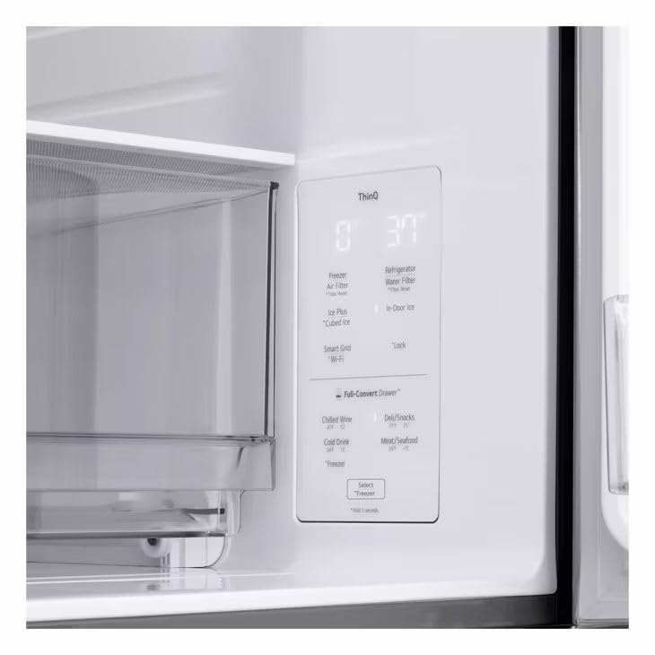 LG Smart 4-Door French Door Refrigerator With Full-Convert Drawer - Counter-Depth Max 24.5 Cu. Ft. Stainless Steel on Fridge.com - View 5