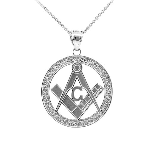Sideways Crosses 925 Sterling Silver Freemason Medallion Style Masonic Pendant