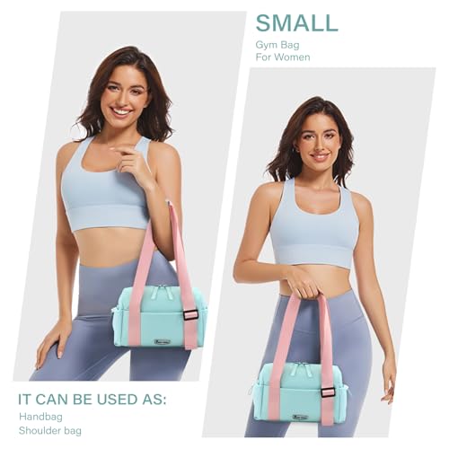 Small Gym Bag for Women,Mini Duffle Bag with Wet Compartmen,Womens Gym Bag for Weekender/Workout/Sport2