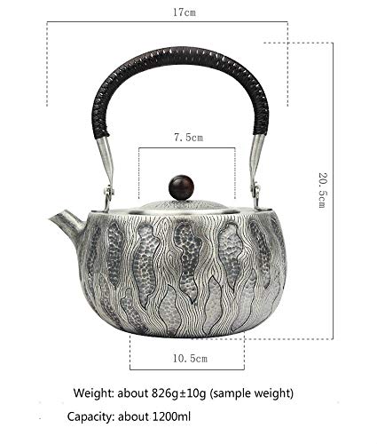 No-Branded Teiera d'Argento hkrstssxj Pure Silver Kung Fu Tea Pot Set Produzione Manuale della Produzione Manuale della… - immagine 7
