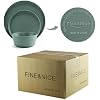 Service de table en mélamine – Lot de 12 assiettes en mélamine pour l'extérieur, assiettes d'été