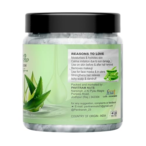 Image of Pure Aloe Vera Gel 200 gm | Face Skin Hair Gel for Men & Women, Herbal Moisturizing for Hydration & Scalp Care, Non-Sticky Formula for Glowing Skin (200 gm)