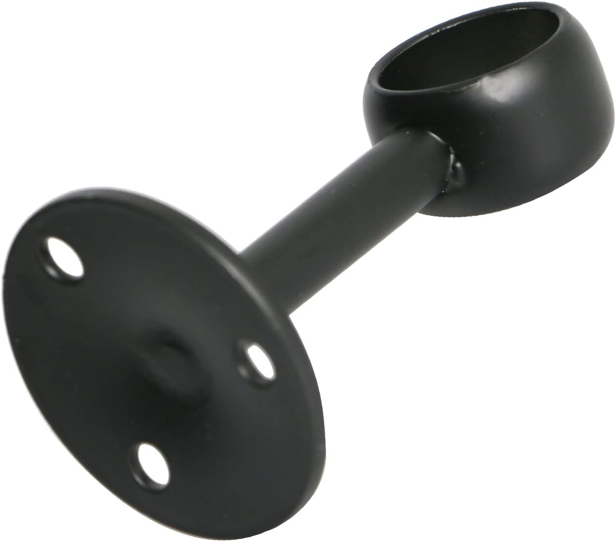 4Pcs Pipe Hole Diameter 32 mm (1-1/4"), Stainless Steel Matte Black Flange Rod Bracket Curtain Shower Curtain Rod Ceiling Mount Bracket Closet Rod End Support Receptacle