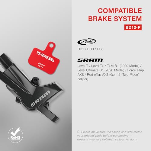 Image of TOP BRAKE Disc Bike Brake Pads Compatible with SRAM Level Ultimate /T /TL /TLM B1, Force eTap AXS, Red eTap AXS (Gen. 2) | MTB eMTB Gravel Cross-Country(XC) Racing Trail