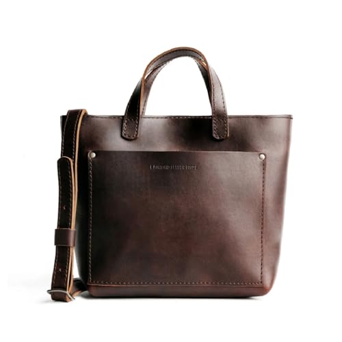 Portland Leather Goods Mini Crossbody Tote Bag for Women – Handmade from the Finest Full-Grain Hides – Adjustable Strap