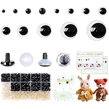 MUCUNNIA 600PCS Safety Eyes 6-35MM Clear and Black Safety Eyes for Crocheting with Washers Clear Moon Safety Eyes for Amigurumi Black Crochet Eyes Doll Eyes for Animals Crochet Toy Christmas