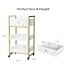 OmySalon Salon Trolley Cart with Wheels, Esthetician Cart with 1 Drawer & 2 Trays, Mobile Storage Organizer for Beauty Spa Massage Tattoo Esthetic Facial Tool Holder Station, White Marble