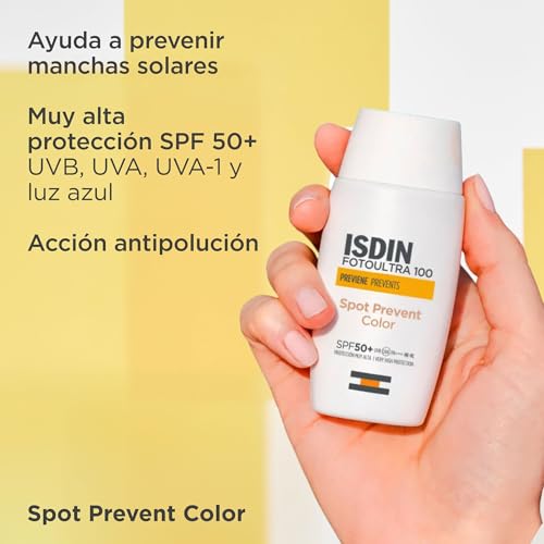 Miniatura 4 de ISDIN Fotoultra 100 Fotoultra Spot Prevent Color SPF 50+ Protector Solar Facial Con Color Que Ayuda A Prevenir Manchas Solares Con Alta Protección UVB/UVA, Protege, Previene Y Unifica El Tono -50 ml