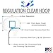 DUNNRITE Premium Regulation Clear Hoop Deck-Mounted Pool Basketball Set, Stainless Steel Post, Clear Thick Acrylic Backboard and Stainless Steel Rim and Basketball with Mounting Anchor