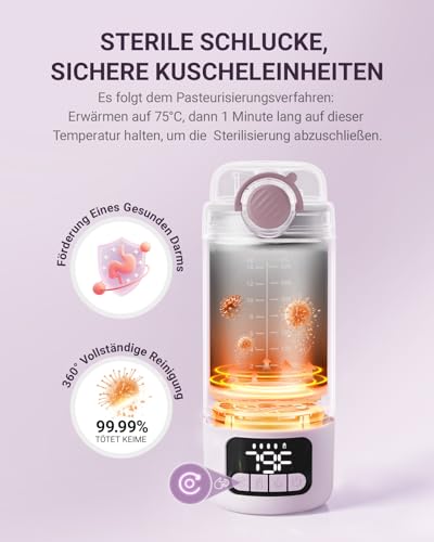 Comfyer BW02 Tragbarer Flaschenwärmer unterwegs, mit Sterilisator, 500 ml – Ansicht 3