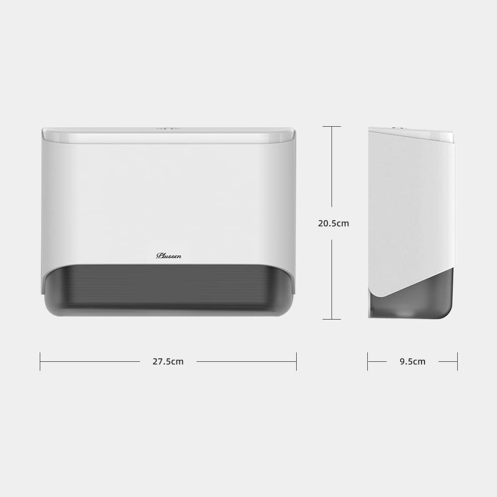 dispenser asciugamani carta,porta salviette bagno,dispenser carta asciugamani Installazione Senza Fori resistente alloggiamento in ABS (6012-bianco)