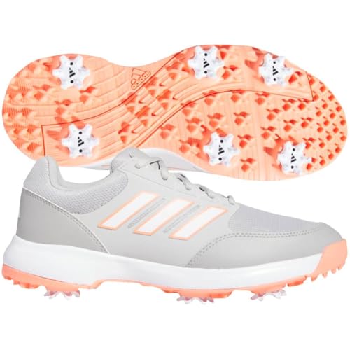 adidas Women's Tech Response 3.0 Golf Shoes, Grey Two/Footwear White/Coral Fusion, 10