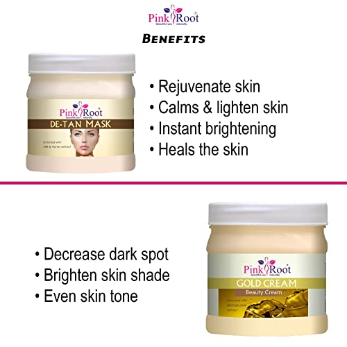 Image of Pink Root Gold Cream 500gm with De-Tan Mask 500gm