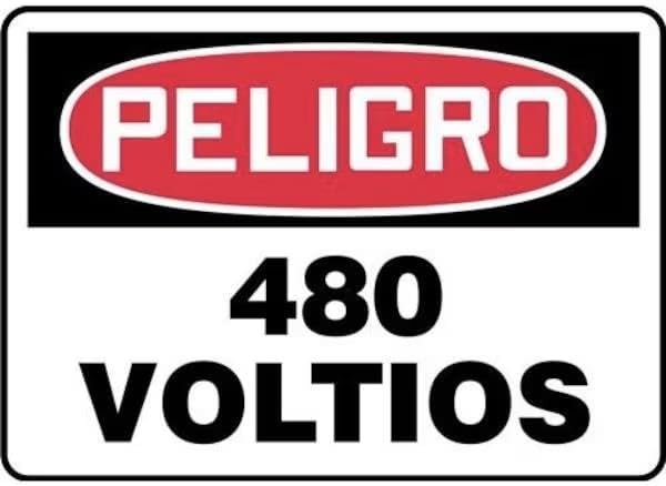 OSHA DANGER Safety Sign 480 VOLTS, Mfr: SHMELC059XP-A