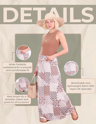 Image of Popana Long Maxi Skirt for Women, Flowy Long Skirts for Women | High Waisted Soft Trendy Rayon, Sundress Convertible Skirt, Long Length Bodycon Maxi Skirt, Petite and Plus Size