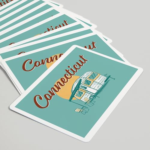 Lantern Press Connecticut naipes póker vintage 52 cartas miniatura 5