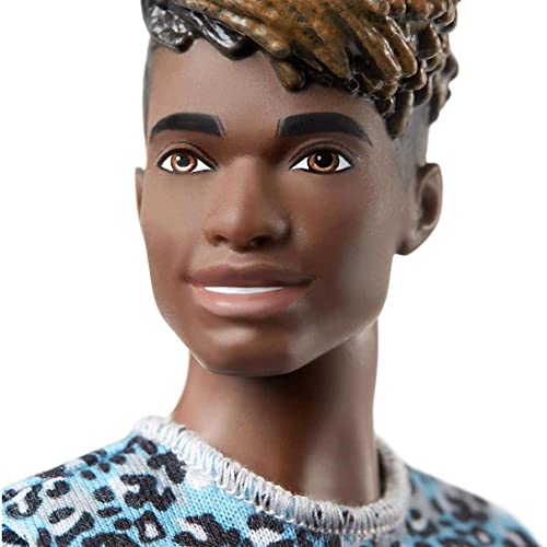 Muñeco Barbie Ken Fashionistas con ropa animal print azul miniatura 2
