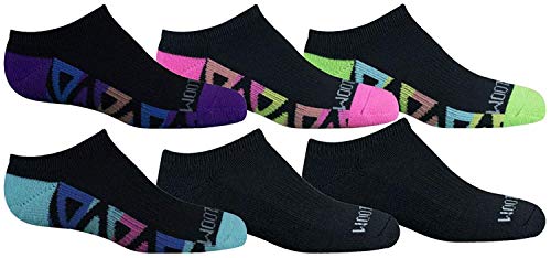 Fruit of the Loom Girls' Big Everyday Active No Show Socks-6 Pair Pack