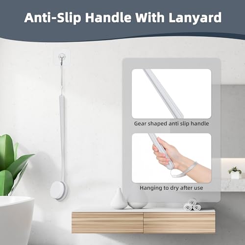 TYYIHUA 20.5\" Lotion Applicator for Back with 2 Replaceable Heads, Long Handled Applicator to Put Lotion on Back Self Elderly,Women,Men - Tanning Suntan Sunscreen Lotion Applicator for Legs and Feet