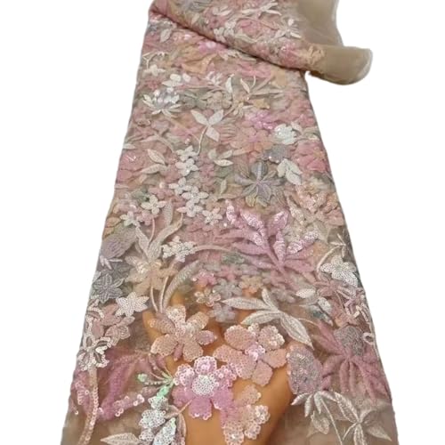 Tissu en tulle brodé souple idéal pour robe de mariée 3 yards